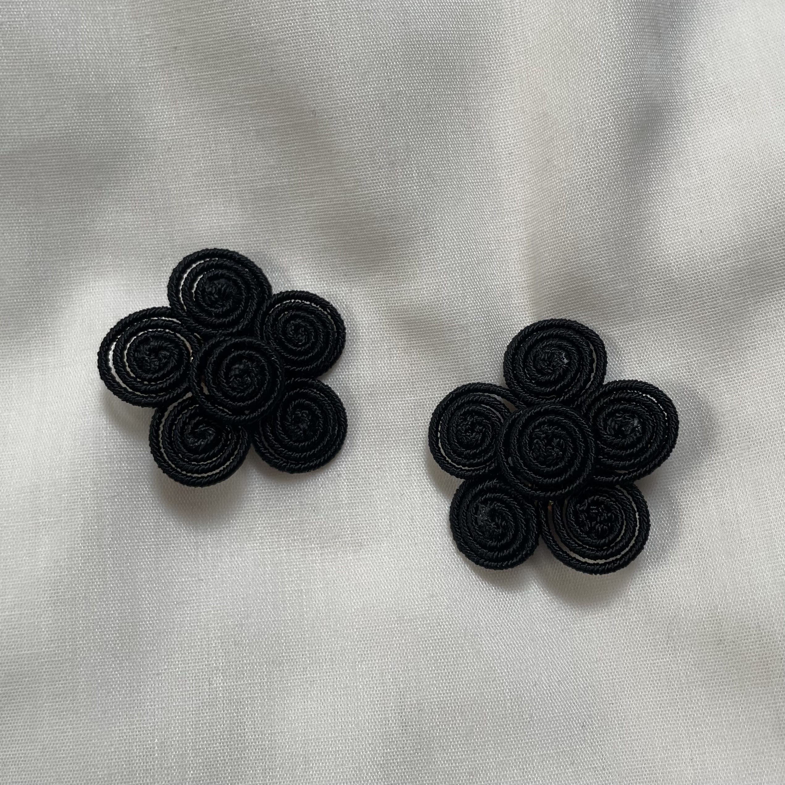 Pendientes flower party noir