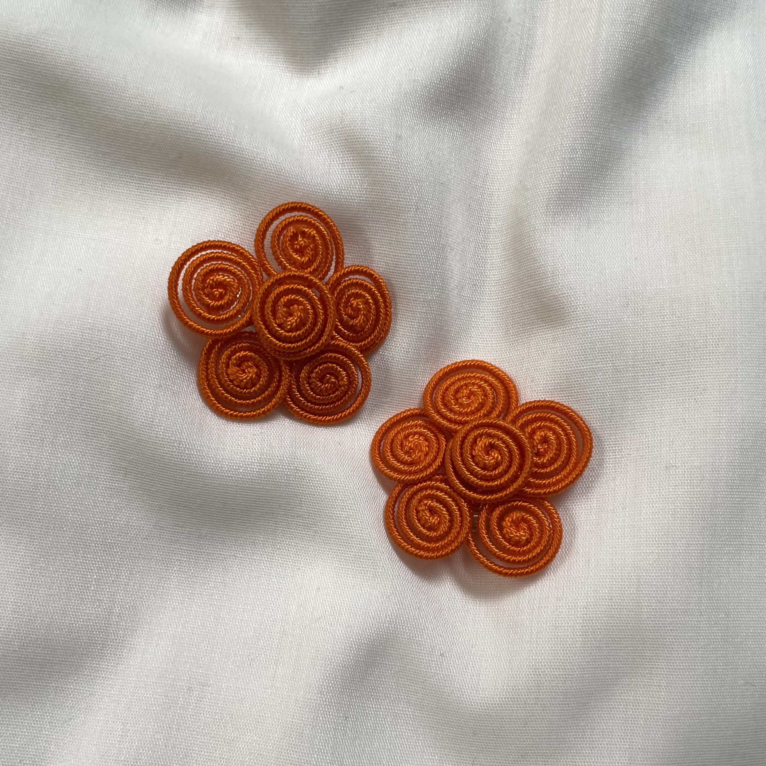 Pendientes flower party orange