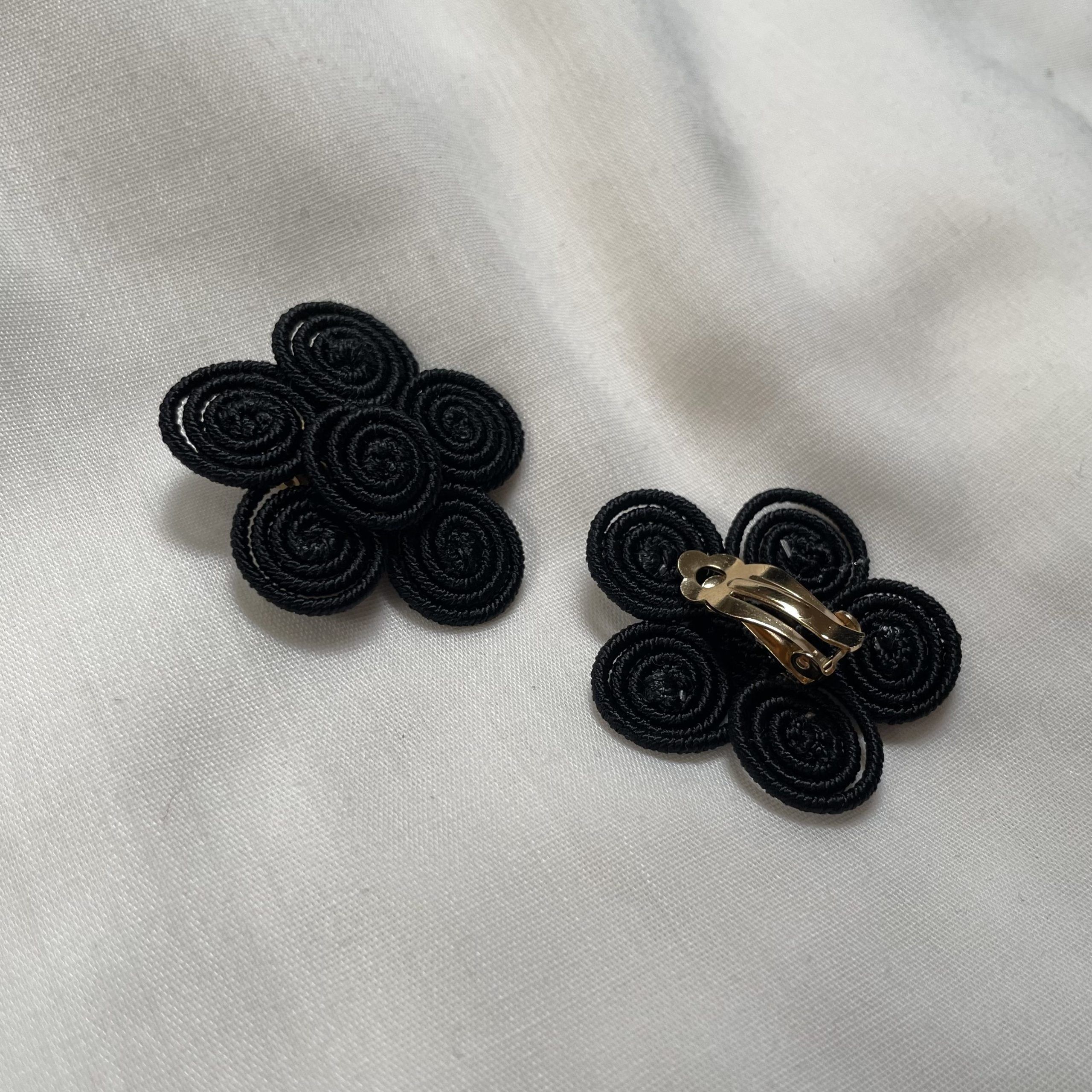 Pendientes flower party noir - Imagen 2