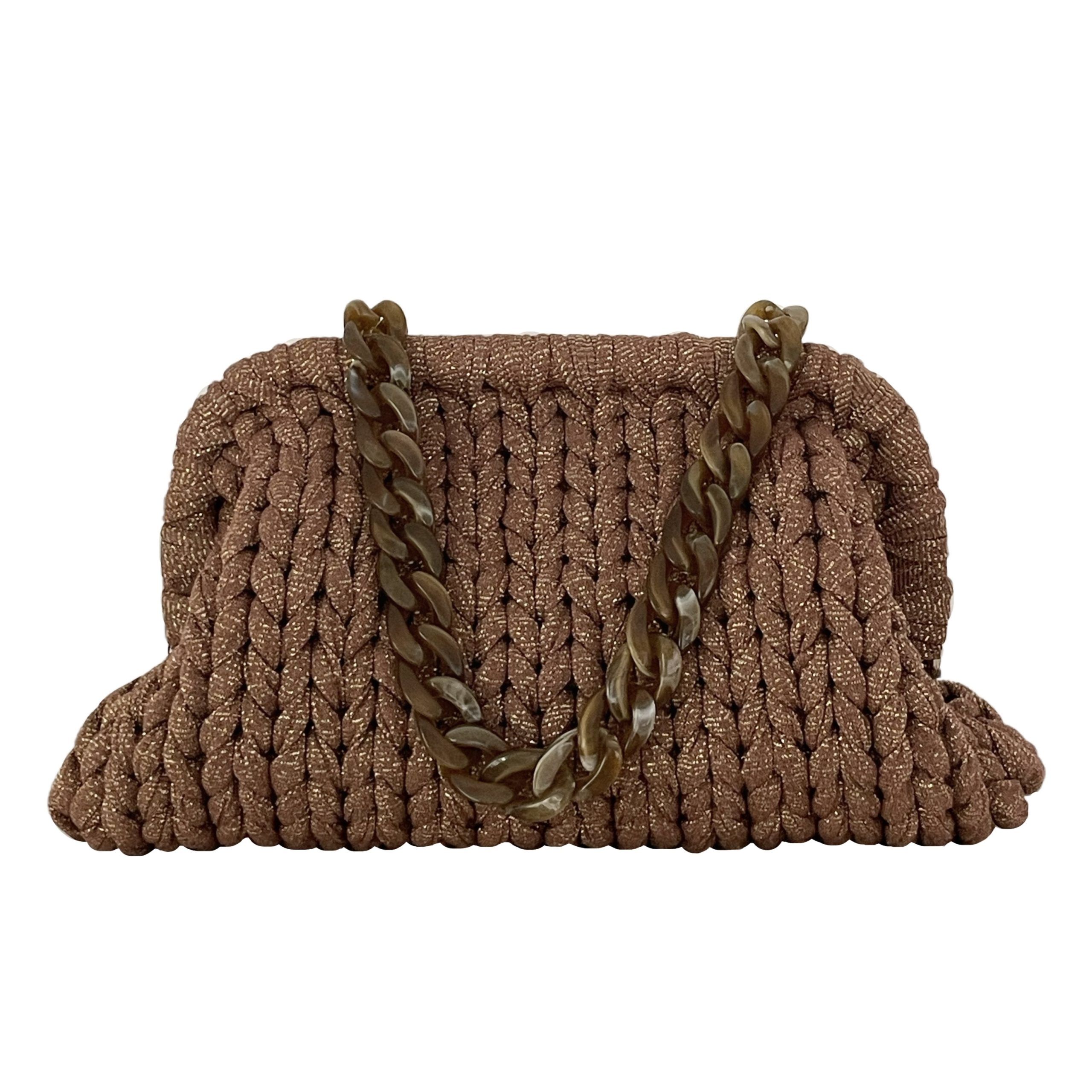 Mini Clutch Tostado Lurex